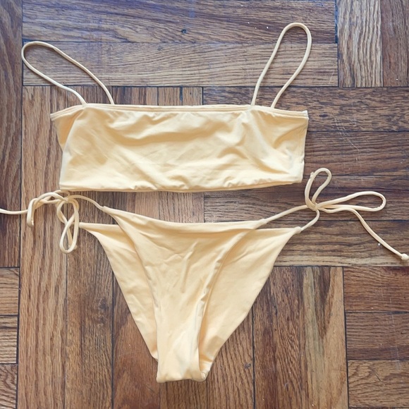 BOND EYE AUSTRALIA BOND-eye BIKINI MANGO CREAM ORANGE S REVERSIBLE EUC - Picture 1 of 3